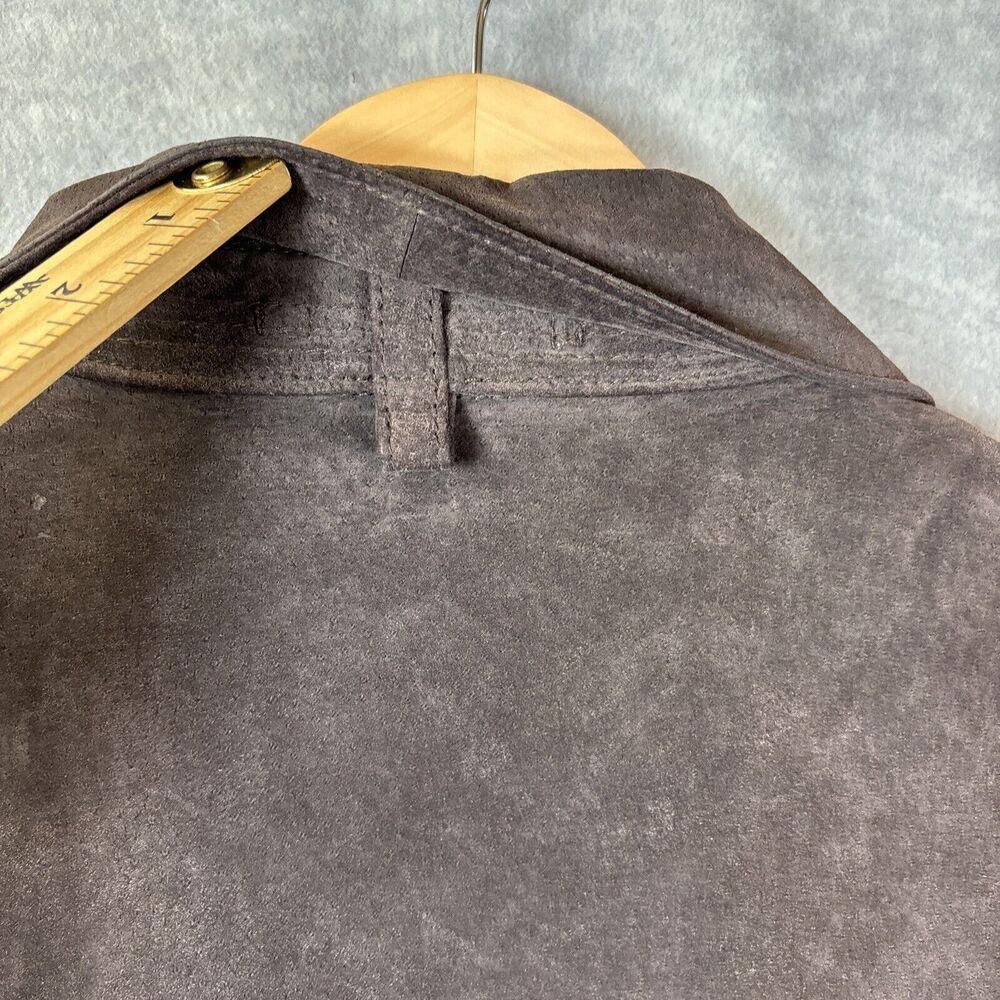 Suede Leather Chore Coat XL Brown Rancher Jacket Washable Zip Pocket Harbor Bay - Picture 12 of 16